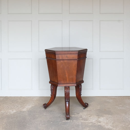 19TH CENTURY HEXAGONAL MAHOGANY WINE COOLER