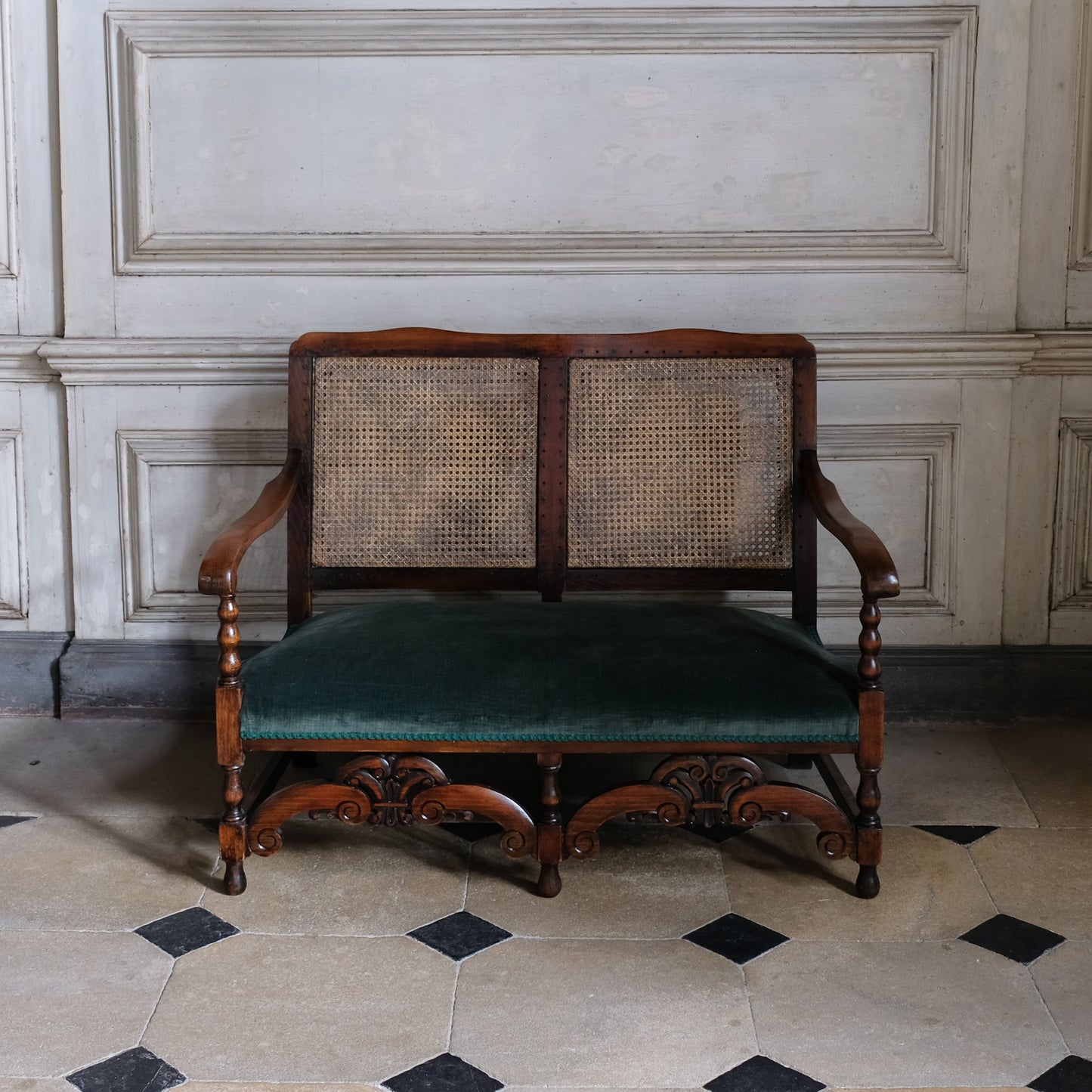 19TH CENTURY CANE BACKED SETTEE