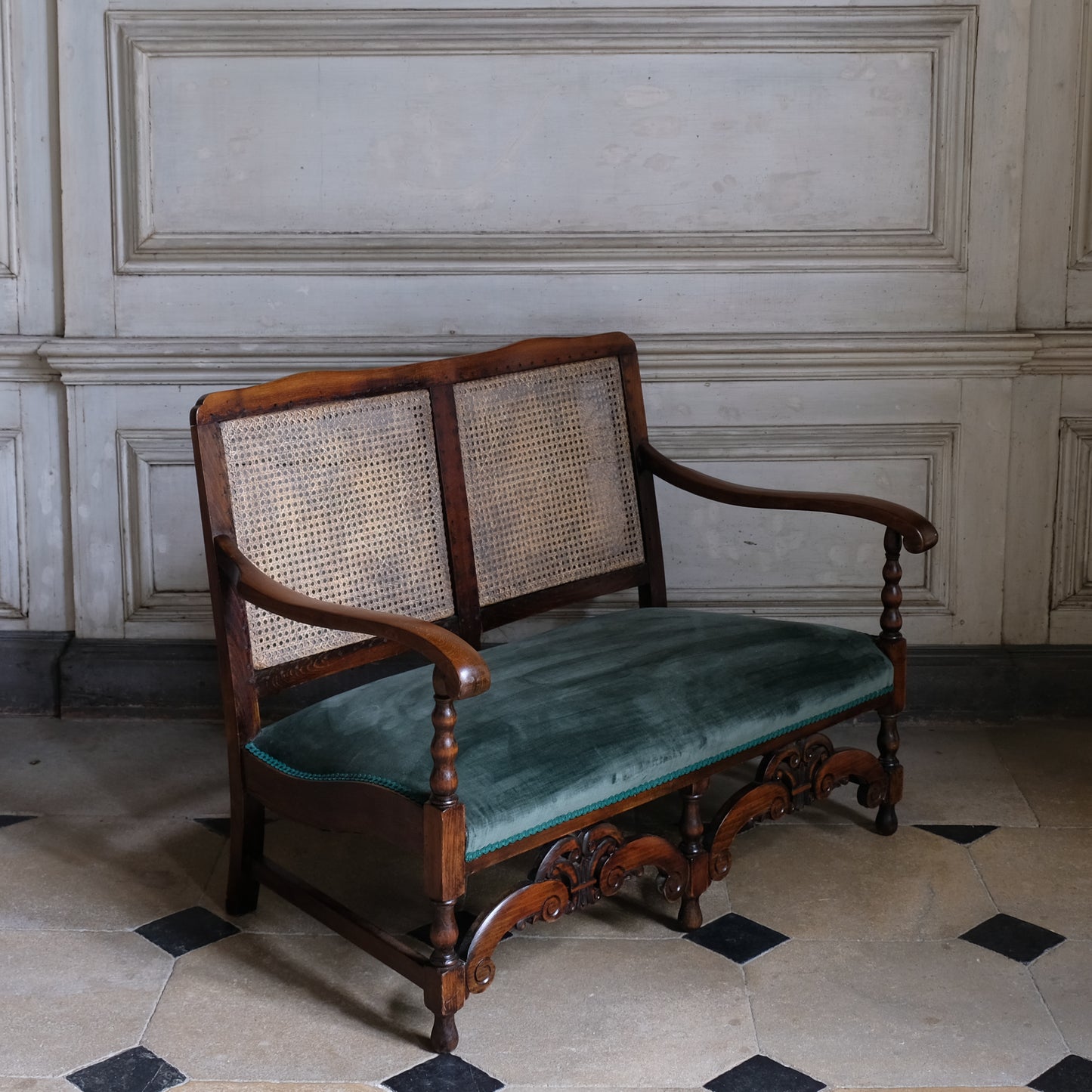 19TH CENTURY CANE BACKED SETTEE