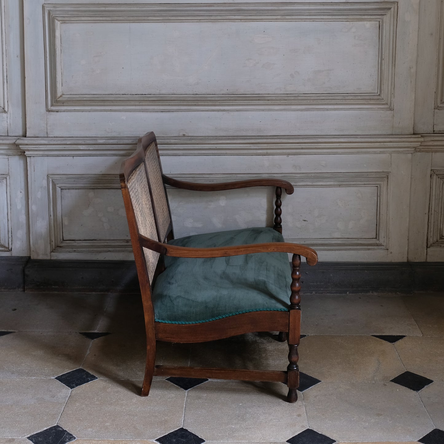 19TH CENTURY CANE BACKED SETTEE