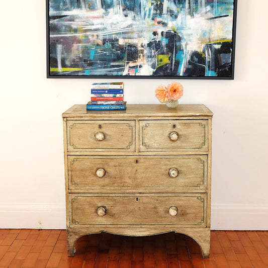 EDWARDIAN PAINTED CHEST OF DRAWERS