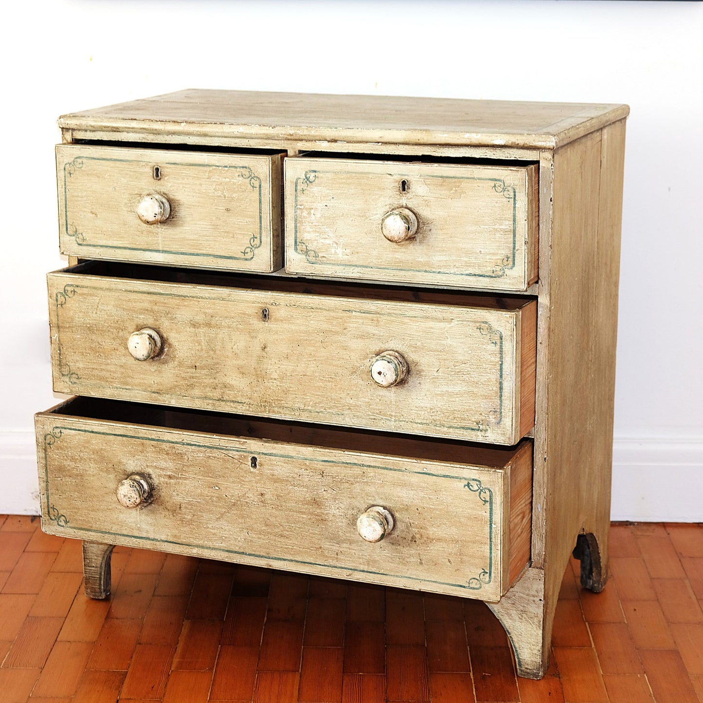 EDWARDIAN PAINTED CHEST OF DRAWERS