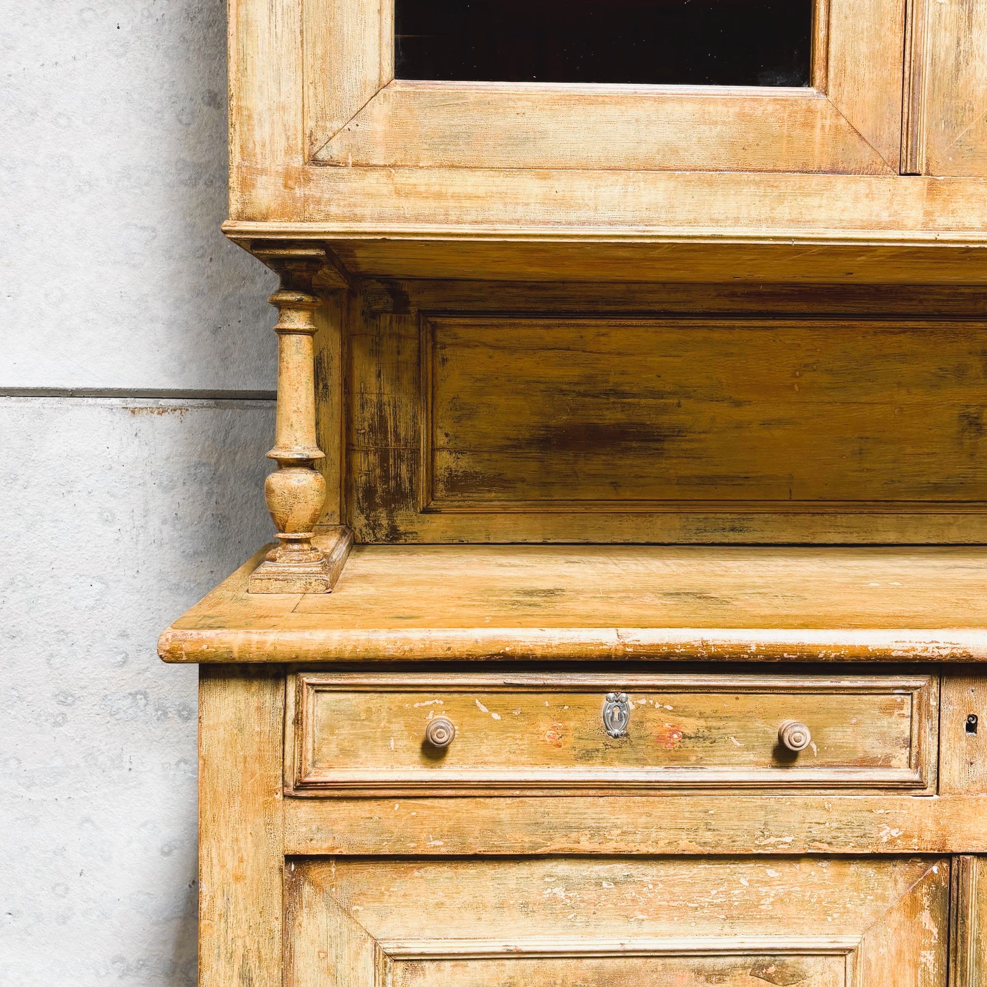 Detail on Large Vintage English Pine Farmhouse Dresser by Summerfield & Scott