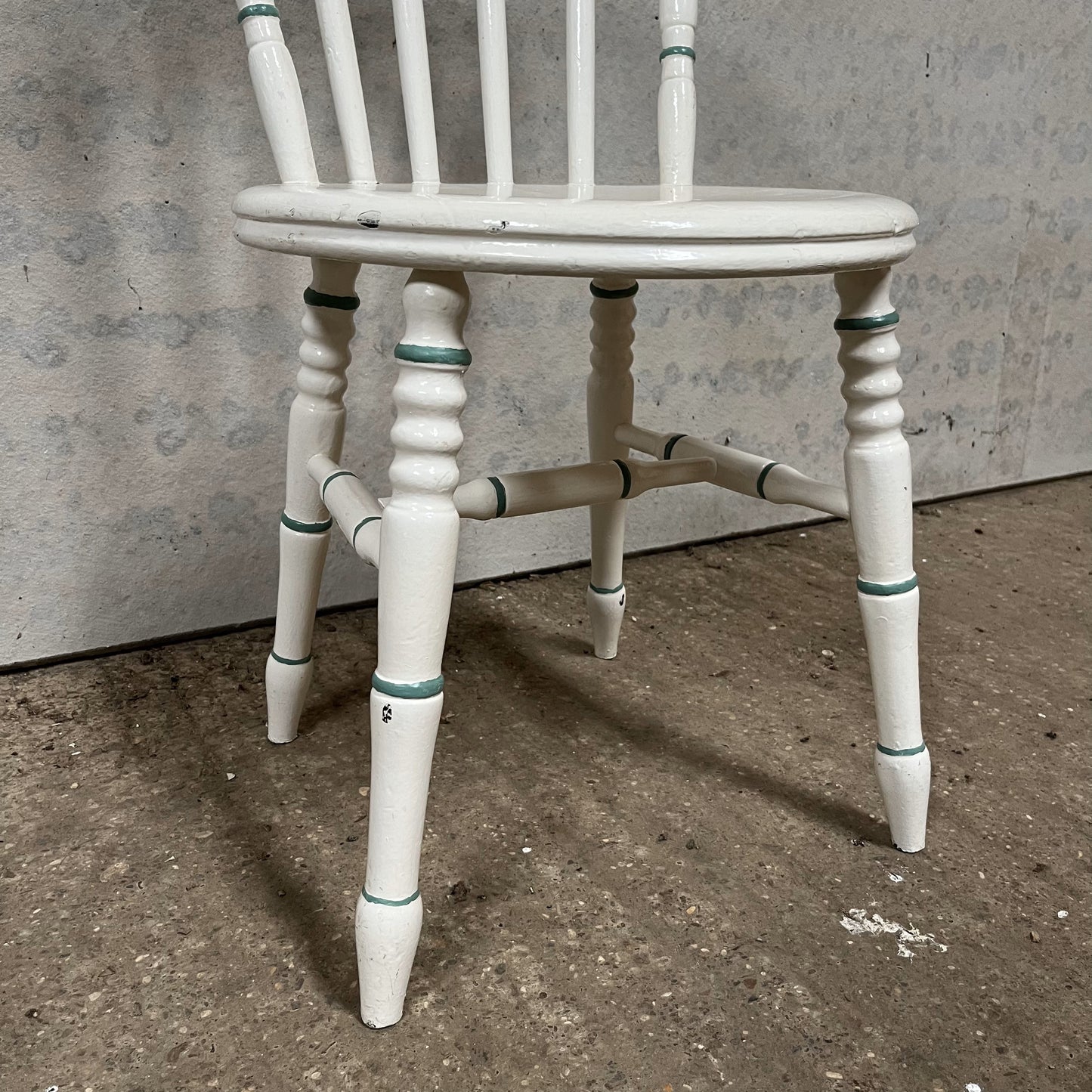 FOUR WHITE PAINTED KITCHEN CHAIRS